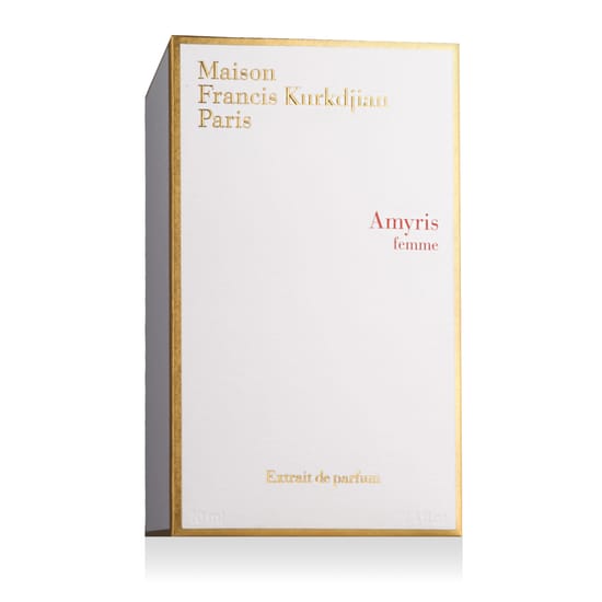 Bottle of Maison Francis Kurkdjian Amyris Femme EP, minimalist label, refined design