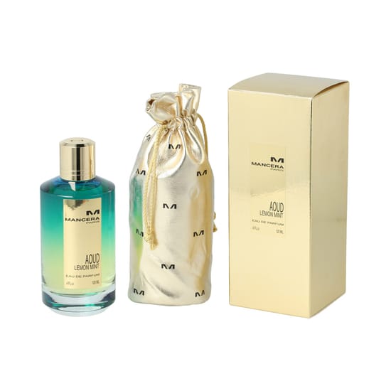 Close-up of Mancera Paris Aoud Lemon Mint bottle