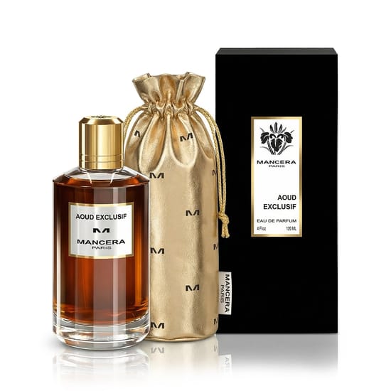 Original packaging of Mancera Paris Aoud Exclusif EDP Elegant bottle of Mancera Paris Aoud Exclusif EDP