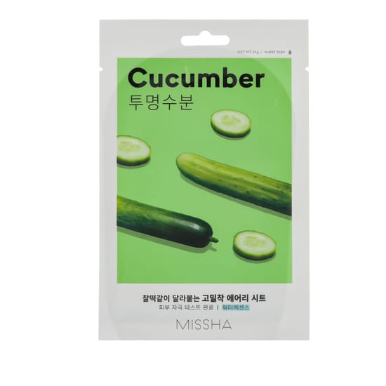 Крупный план упаковки Missha Airy Fit Sheet Mask Cucumber