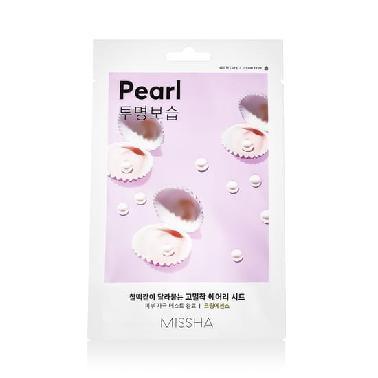 Крупный план упаковки маски Missha Airy Fit Sheet Pearl