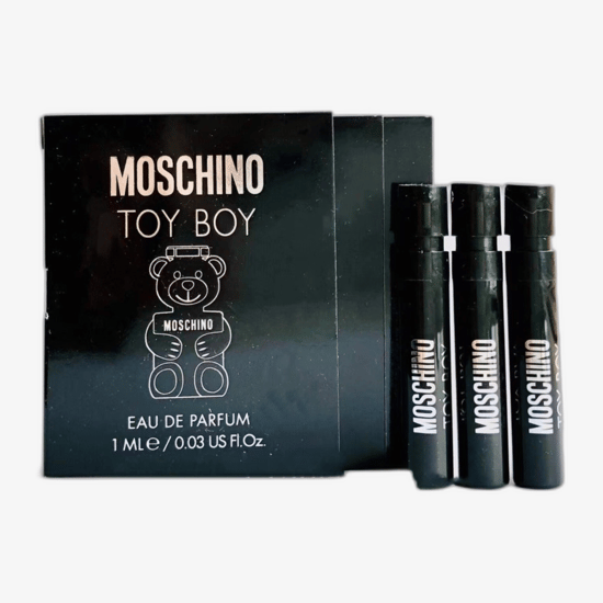 Original Moschino Toy Boy EDP packaging Elegant bottle of Moschino Toy Boy EDP close-up