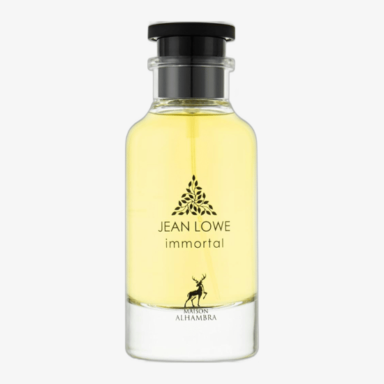 Close-up of Maison Alhambra Jean Lowe Immortal EDP bottle