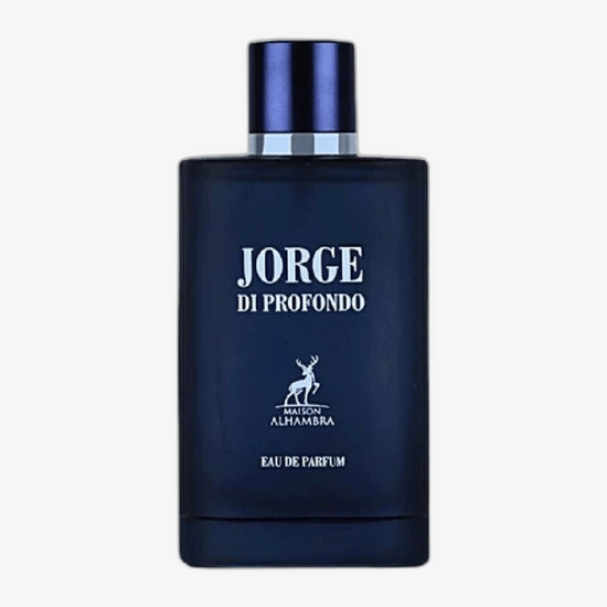Close-up view of Maison Alhambra Jorge Di Profumo EDP perfume bottle