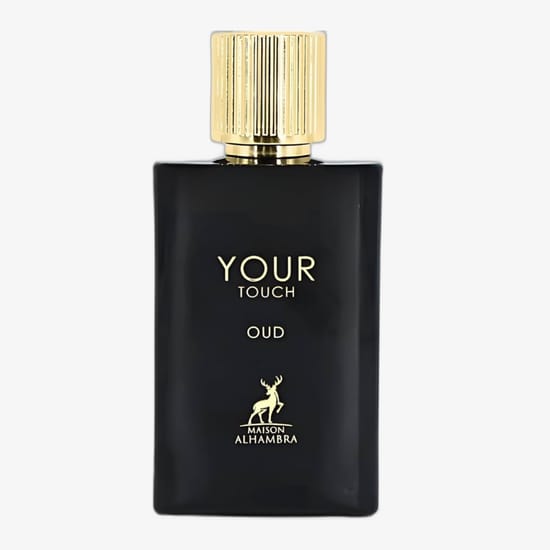 Original packaging of Maison Alhambra Your Touch Santal EDP Bottle of Maison Alhambra Your Touch Santal EDP up close