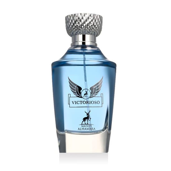 Close-up of Maison Alhambra Victorioso EDP bottle