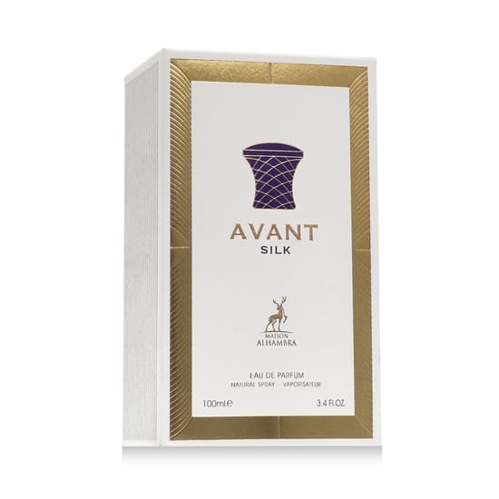 Close-up of Maison Alhambra Avant Silk EDP bottle