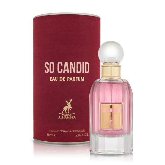 Bottle of Maison Alhambra So Candid Rouge EDP fragrance