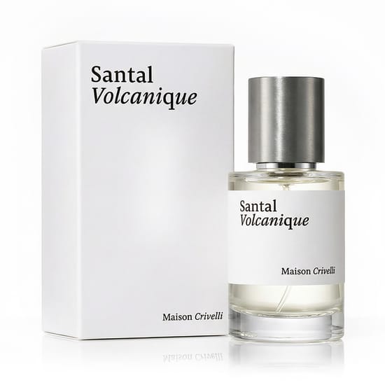 Parfüüm Maison Crivelli Santal Volcanique EDP originaalpakendis Maison Crivelli Santal Volcanique EDP parfüümi klaaspudel