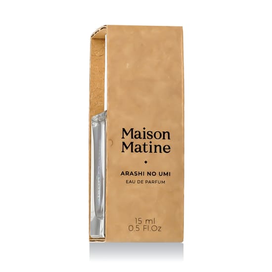 Original packaging of the Maison Matine Arashi No Umi EDP Close-up of the Maison Matine Arashi No Umi EDP bottle