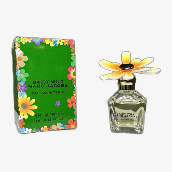Marc Jacobs Daisy Wild lõhnapudeli kujundus lilledega