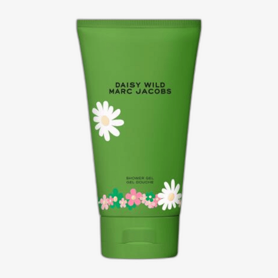 Крупный план геля для душа Marc Jacobs Daisy Wild с элегантной упаковкой