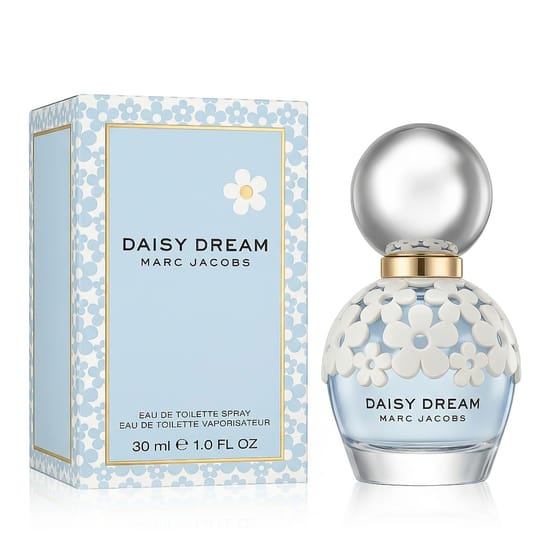 Bottle of Marc Jacobs Daisy Dream EDT with floral design