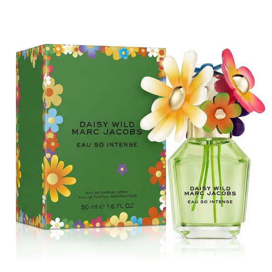Minimalistliku disainiga Marc Jacobs Daisy Wild Eau So Intense EDP pudel