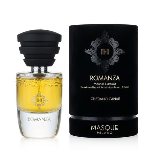 Бутылка парфюма masque milano romanza edp вблизи