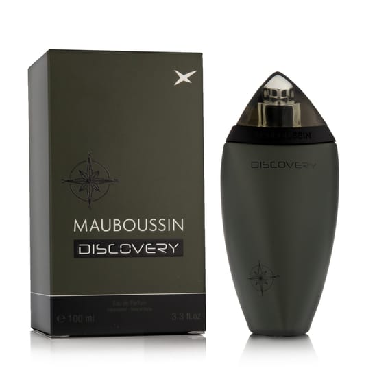 Close-up of the elegant Mauboussin Discovery EDP perfume bottle