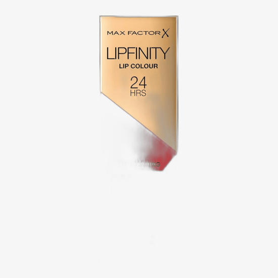 Close-up of Max Factor Lipfinity Lip Colour 24HRS (140 Charming) packaging