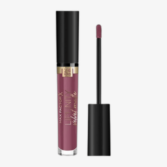 Max Factor Lipfinity Velvet Matte huulepulga lähivõte varjus 005 Merlot