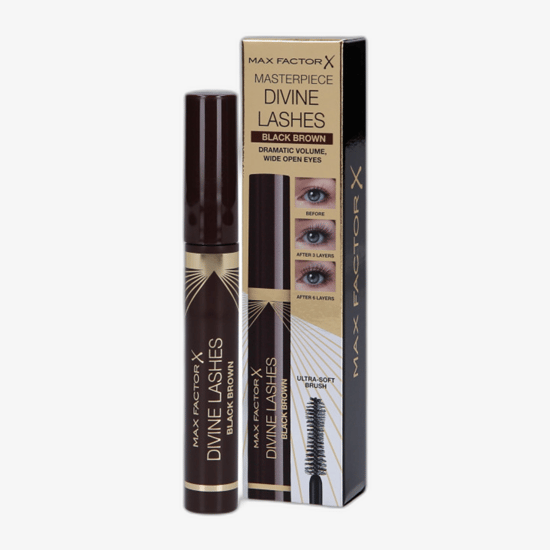 Close-up of Max Factor Masterpiece Max Mascara in Black/Brown