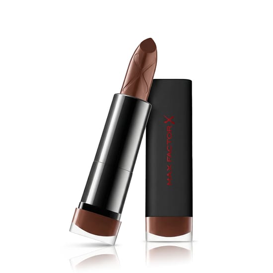 Max Factor Velvet Mattes huulepulga (40 Dusk) elegantne pakend ja detailne vaade