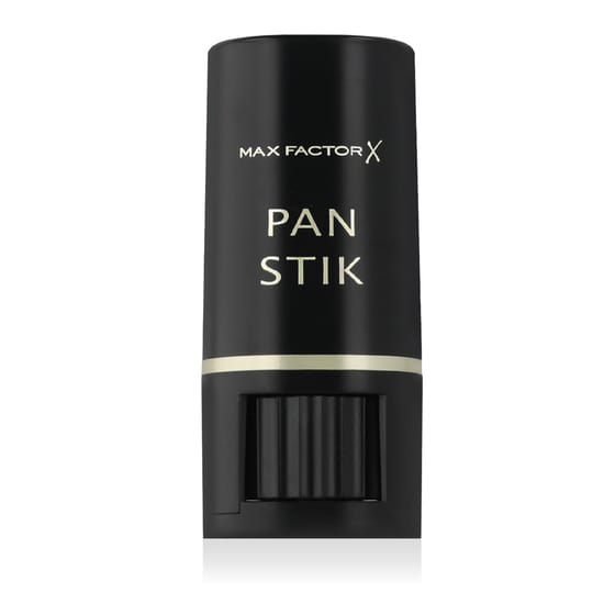 Max Factor pan stick rikkalik kreemjas alusmeik sügavas oliivitoonis, lähivõte