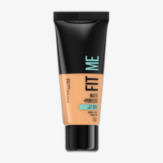 Close-up image of Maybelline FIT me! Make-up (130 Buff Beige) bottle