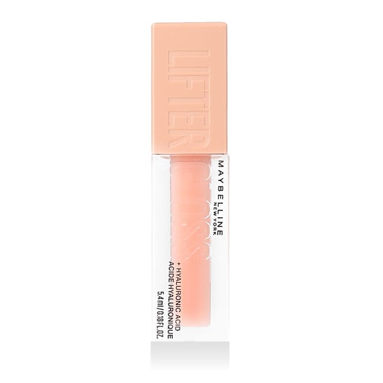 Крупный план блеска для губ Maybelline Lifter Gloss (002 Ice) в стильном флаконе