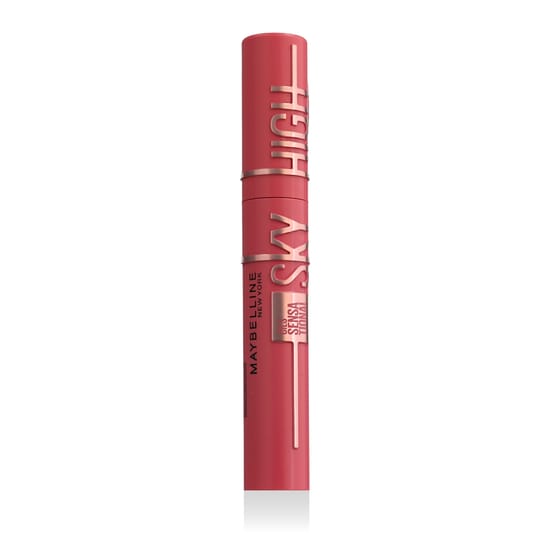 Тушь Maybelline Lash Sensational Sky High Mascara (Pink Air) крупным планом на фоне легких облаков