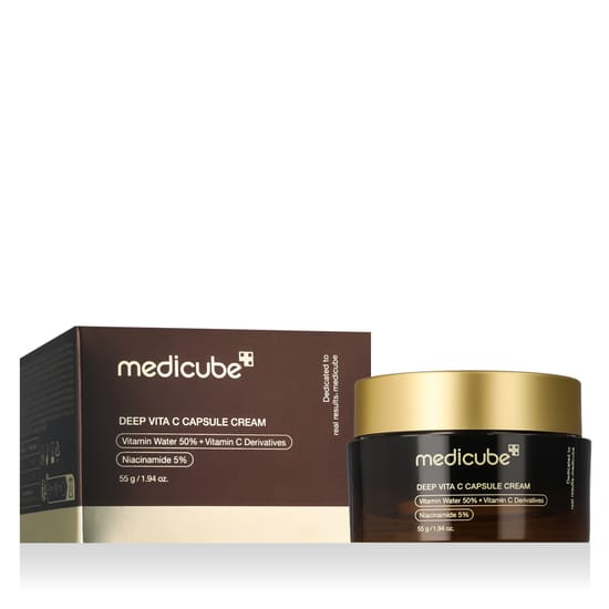 Close-up of Medicube Deep Vita C Capsule Cream jar