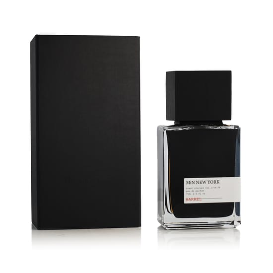 Original packaging of MiN New York Barrel Eau De Parfum Elegant bottle of MiN New York Barrel Eau De Parfum