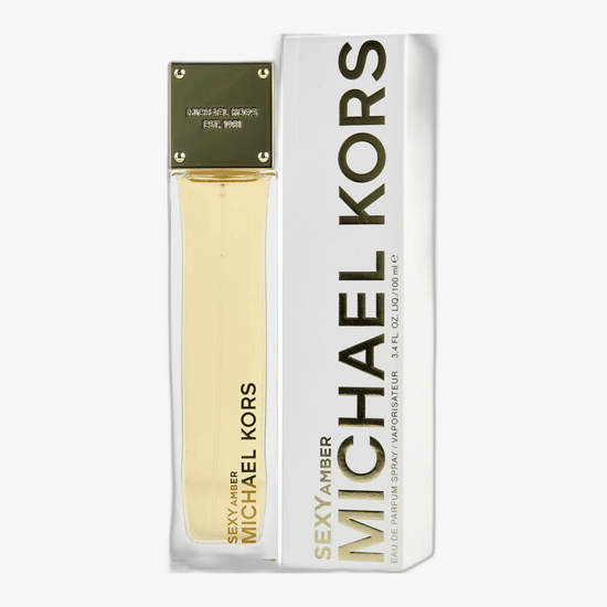Bottle of Michael Kors Sexy Amber fragrance with mini version