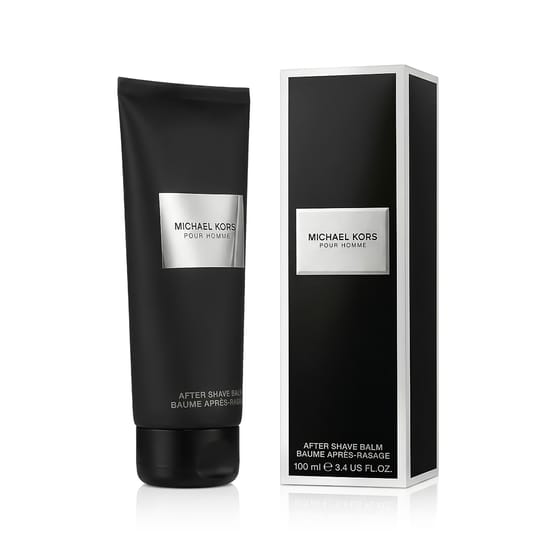 Design of Michael Kors Pour Homme After Shave Balm packaging Michael Kors Pour Homme After Shave Balm packaging, sleek after shave balm tube