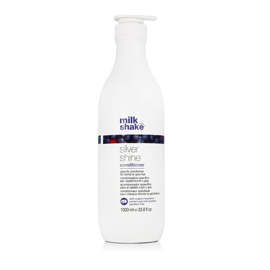 Close-up of Milk Shake Silver Shine Conditioner bottle