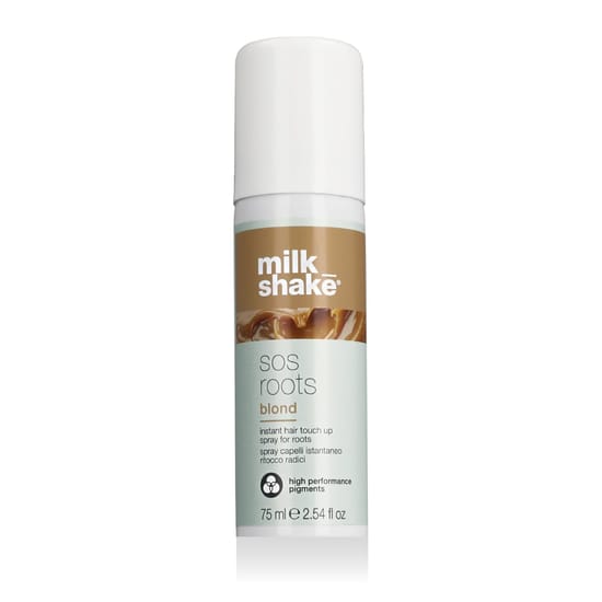 Milk Shake SOS Roots Blond Instant Hair Touch Up Spray originaalpakend Milk Shake SOS Roots Blond Instant Hair Touch Up Spray pudeli lähivõte