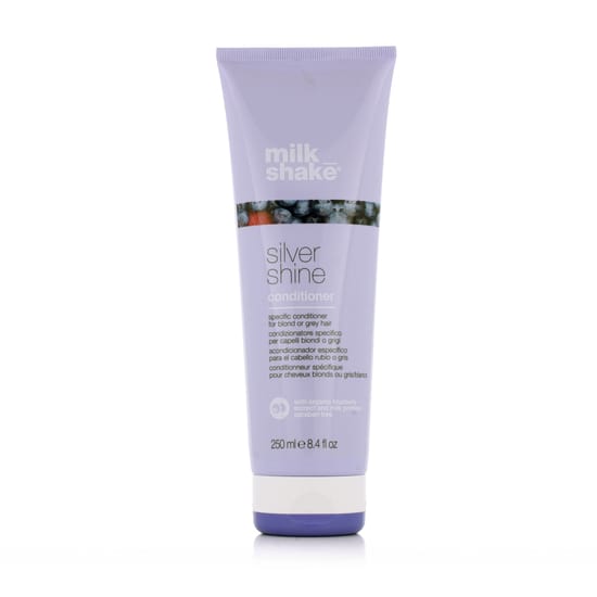 Close-up of Milk Shake Silver Shine Conditioner bottle