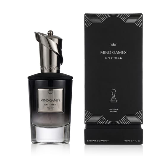Close-up of the Mind Games En Prise EP perfume bottle