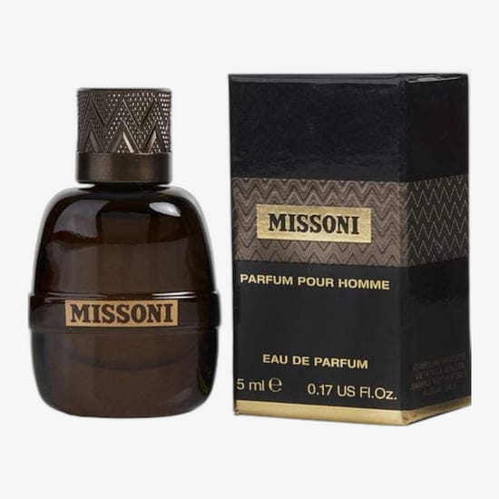 Minimalist bottle of Missoni Missoni Parfum Pour Homme EDP Miniature exuding freshness and elegance