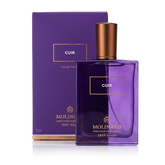 Elegant bottle of Molinard Les Elements Cuir EDP