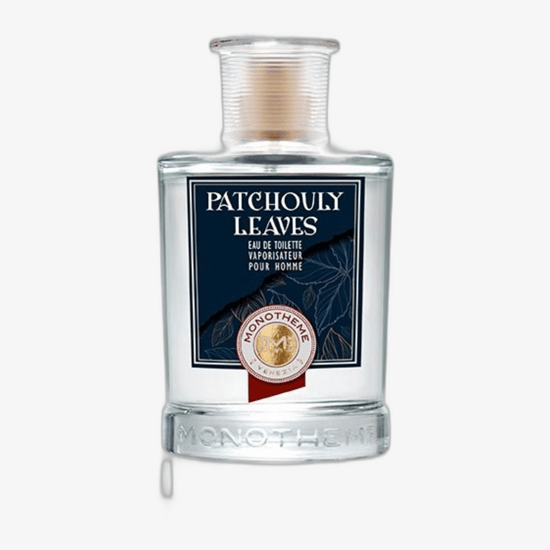 Bottle of Monotheme Venezia Patchouly Leaves Eau De Toilette, minimalist design