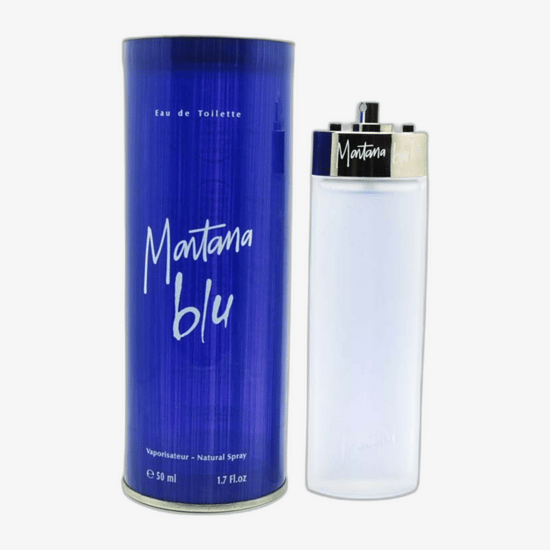 Bottle of Montana Blu EDT in a sleek, stylish design