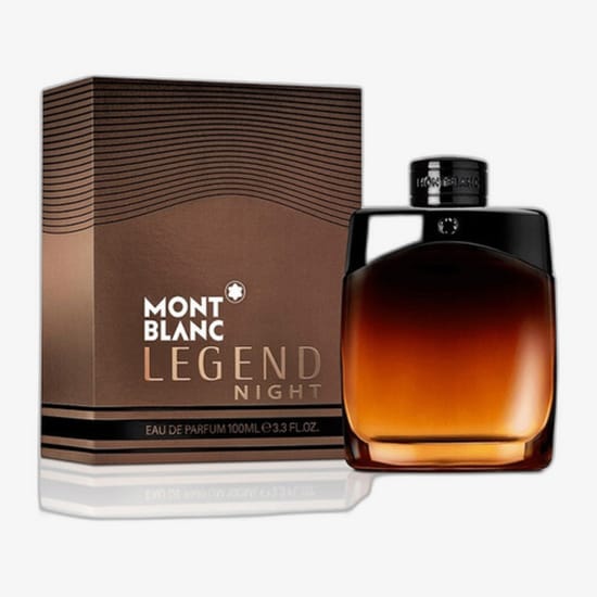 Authentic packaging of Montblanc Legend Night EDP Stylish bottle of Montblanc Legend Night EDP