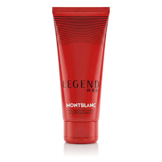Montblanc Legend Red Perfumed Shower Gel bottle in minimalist style