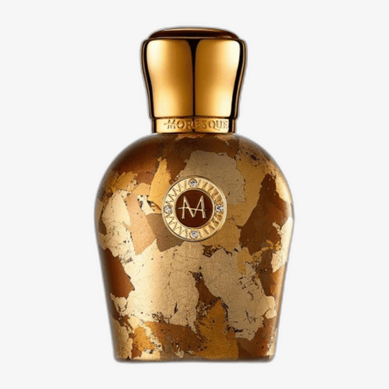 Original packaging of Moresque Sandal Granada EDP Bottle of Moresque Sandal Granada EDP up close