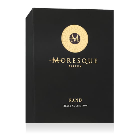 Close-up of Moresque Rand EDP bottle