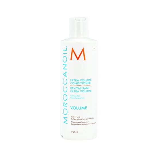 Close-up of Moroccanoil Volume Extra Volume Conditioner Bottle