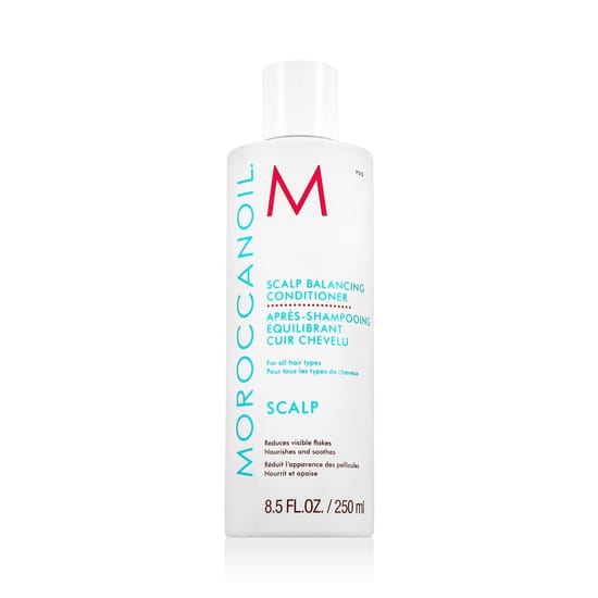 Moroccanoil scalp balancing conditioner bottle close-up