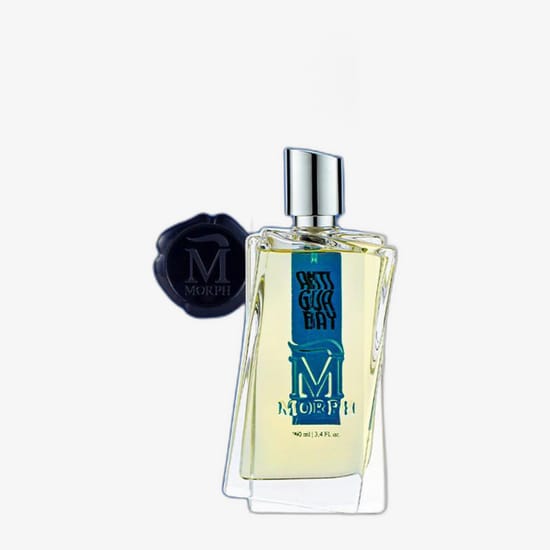 Оригинальная упаковка Morph Antigua Bay EDP Intense Бутылка Morph Antigua Bay EDP Intense крупным планом
