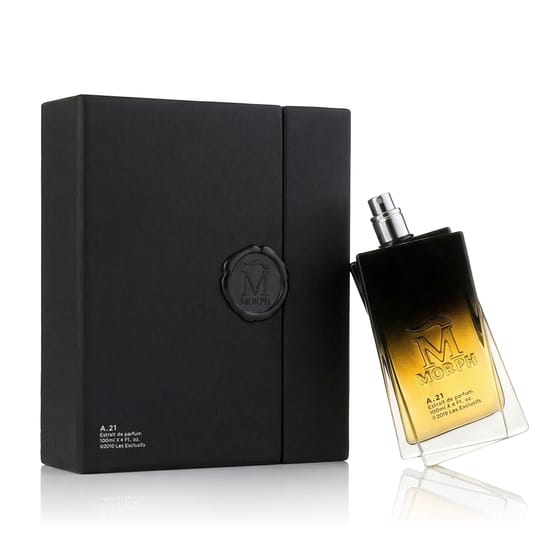 Close-up of Morph A 21 EP perfume bottle