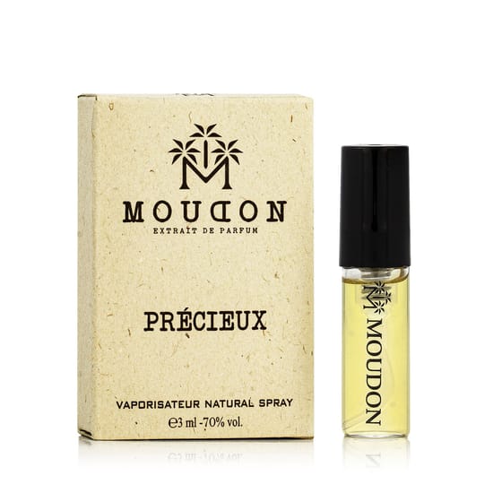 Refined miniature bottle of Moudon Précieux EP, elegant and compact design