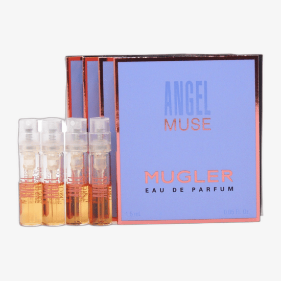 Mugler Angel EDP näidise pakend Mugler Angel EDP spray-näidise lähivõte